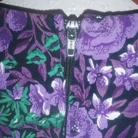 E.D. Michaels 6 S Vintage Sweet 80s Purple Floral Fit Flare Dress - Picture 7 of 8